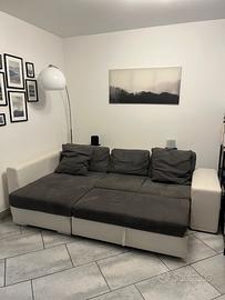 Divano con penisola e cassetto estraibile 3 posti