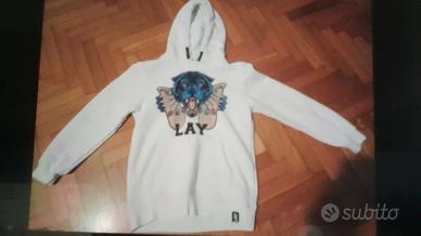 Felpa bianca con cappuccio - taglia 5