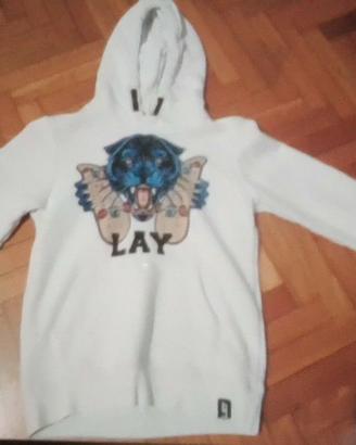 Felpa bianca con cappuccio - taglia 5