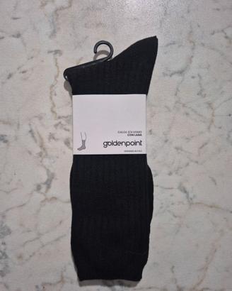 Calze 3/4 Uomo GoldenPoint con Lana – Nuove (Nero)