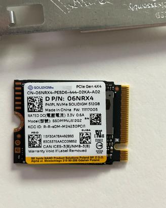 Ssd nvme 512GB Pci4x4 Dell