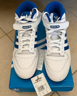 Adidas Forum Mid bianche e blu nuove con cartellin