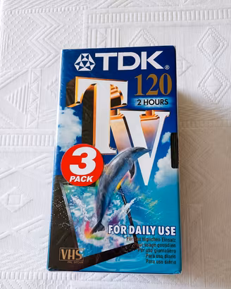 Tdk TV 120 VHS Confezione 3 cassette Vergini