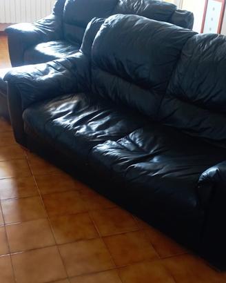Divani due vera pelle nera