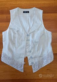 Gilet in cotone color sabbia TG 42-44