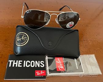 Ray-Ban RB3025 Aviator Polarizzati Silver Green 58