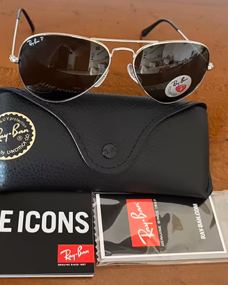 Ray-Ban RB3025 Aviator Polarizzati Silver Green 58