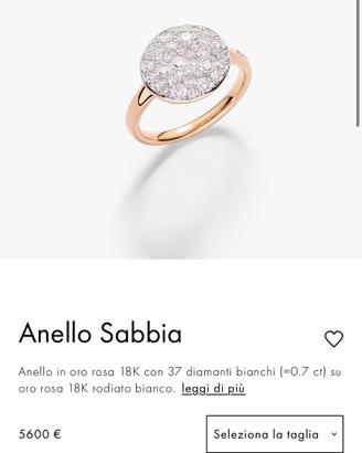 Pomellato anello Sabbia oro 18kt e diamanti