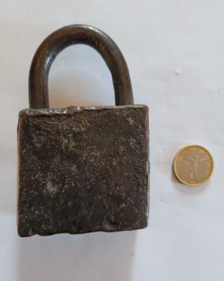 LUCCHETTO ARTIGIANALE ANTICO VECCHIO VINTAGE FERRO