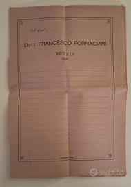 Documento Storico 1920 Vetralla - Notaio