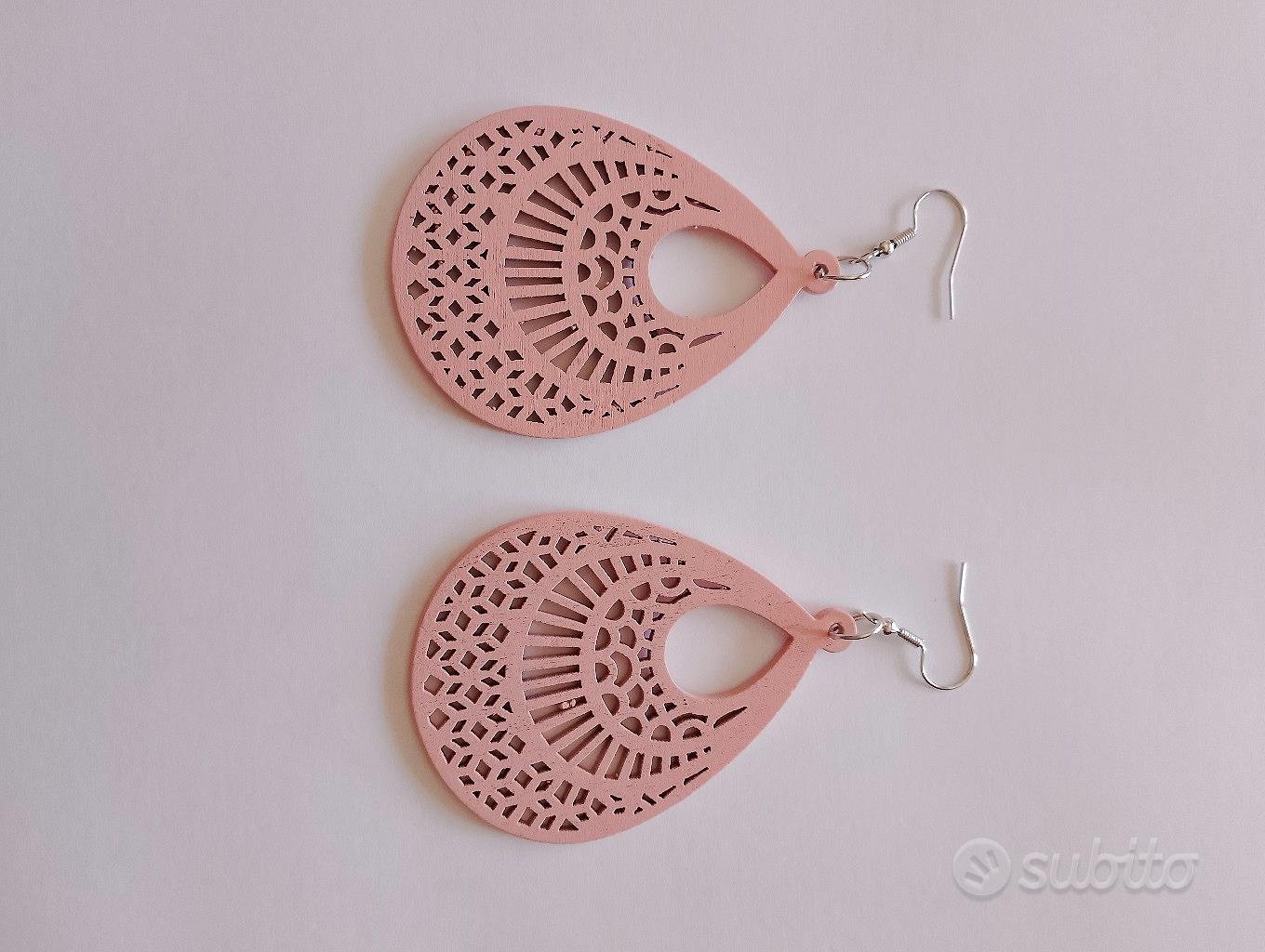 Orecchini Floreali In Rattan Fatti A Mano - Pendenti Lunghi Stile Boho Per Donna - Leggeri E Naturali Per La Spiaggia - 2