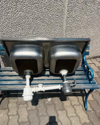 Lavello inox doppio