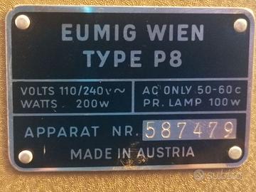 Proiettore cinematografico EUMIG WIEN Type P8