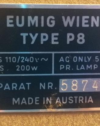 Proiettore cinematografico EUMIG WIEN Type P8
