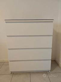IKEA MALM cassettiera 4 cassetti bianca 80x48x100