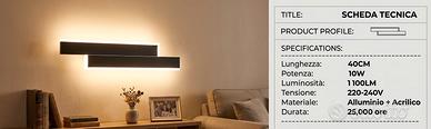 Applique murale LED 40CM/10W/1100LM + telecomando