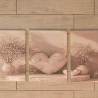 Set 3 quadri Cuore e fiori secchi - Stampe su tela