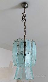 Lampadario in vetro Pamono