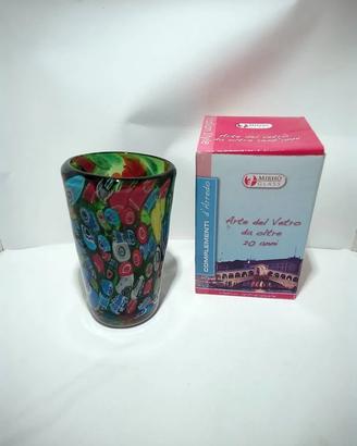 Bicchiere, vasetto in vetro con Murrine Mirhó  Gla