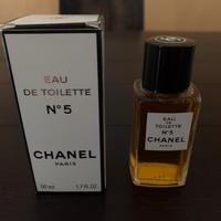 Profumo chanel numero 5 con busta tessuto e pelle