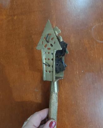  Antico Sistro in Ottone e Legno 