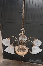 LAMPADARIO IN FERRO STILE RUSTICO