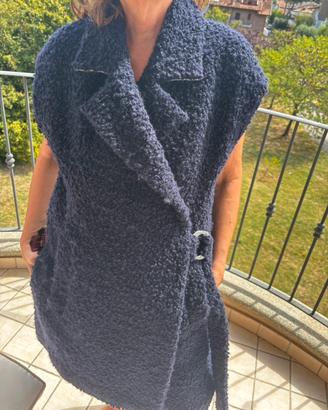 cappotto smanicato in lana erika cavallini