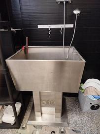 Vasca in acciaio inox per toelettatura animali