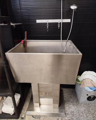 Vasca in acciaio inox per toelettatura animali
