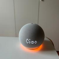 Echo Dot 5 Con Orologio Bianco