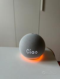 Echo Dot 5 Con Orologio Bianco