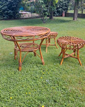 set arredo da giardino in vimini