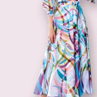 Abito midì con manica 3/4 a sbuffo tg52