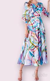 Abito midì con manica 3/4 a sbuffo tg52