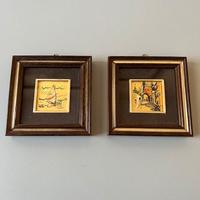 Due Quadri in Lamina Oro Originali Anni 60