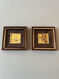 Due Quadri in Lamina Oro Originali Anni 60