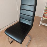 4 sedie ecopelle nera