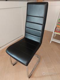 4 sedie ecopelle nera