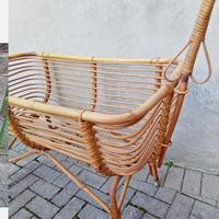 antica cula in vimini e rafia anni 50