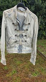 Giacca di Jeans Stile Militare