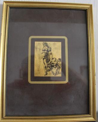 Quadro cesellato a mano Fanciulla con Bimbi