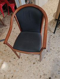 Sedia bar vintage ritappezzate legno caffetteria