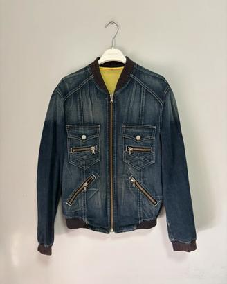 Giacca bomber in denim Dolce & Gabbana vintage y2k