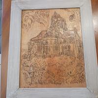 Quadretto in legno Pirografato con Battistero