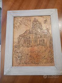 Quadretto in legno Pirografato con Battistero