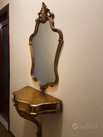 Consolle da ingresso con specchiera stile Barocco