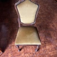 Set 6 Sedie Classiche d'Epoca - Velluto Oro-Legno