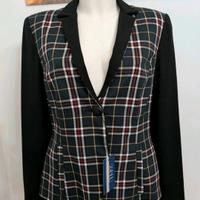 Giacca donna elegante tartan nero – veste M 