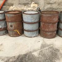 Bidone Fusto Barile Cerchaito in Lamiera Zincata