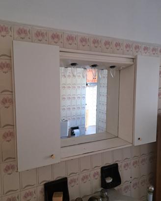 Pensile Specchiera da Bagno Bianco con Ante